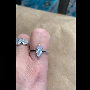 S925 Sterling Silver Marquise cut Ring-size 6